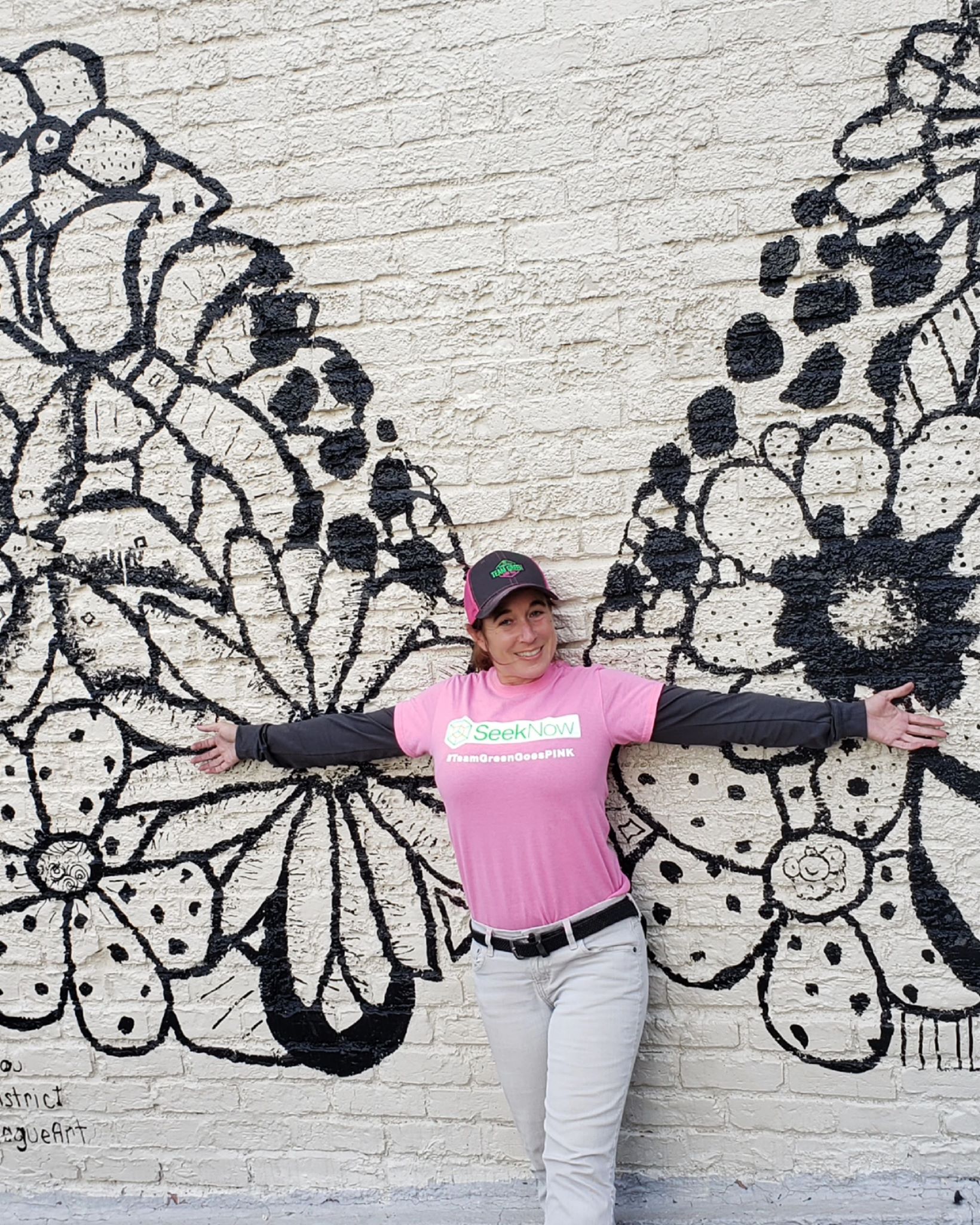 inspector with butterfly wings mural